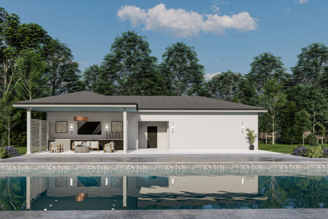 Pool house rendering - The Club at Midtown
